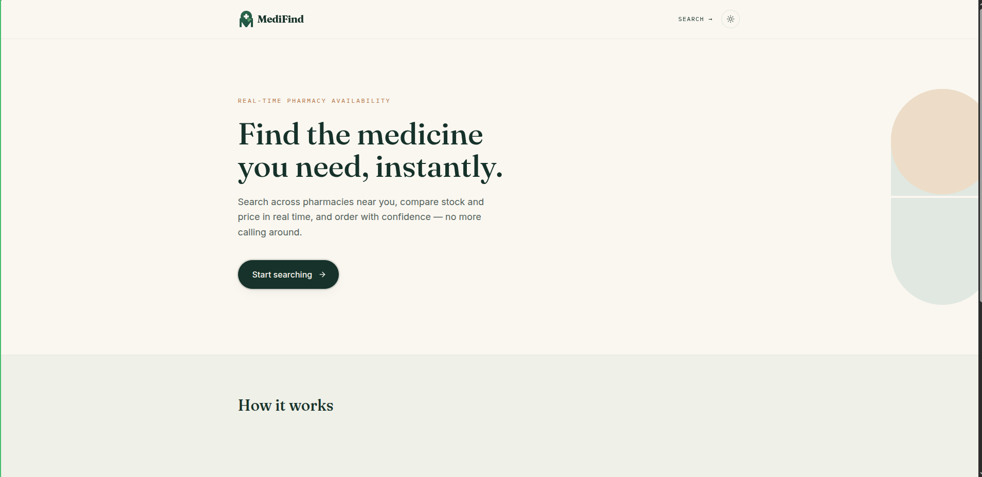 MediFind real-time pharmacy availability finder